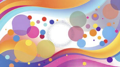 Modern layout design template with dynamic colorful overlay, AI generated