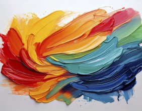 Palette abstract rough colorful multicolored art painting texture, with oil brushstroke, AI