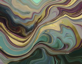 Abstract Marble Waves Acrylic Background. Abstract fluid art with swirling colors and bubbles,