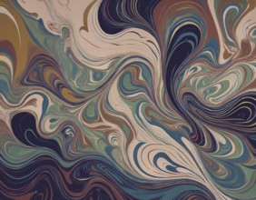 Abstract Marble Waves Acrylic Background. Abstract fluid art with swirling colors and bubbles,