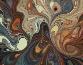 Abstract Marble Waves Acrylic Background. Abstract fluid art with swirling colors and bubbles,