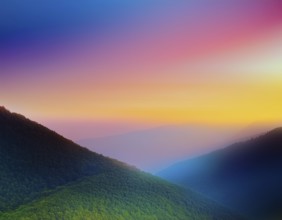 A bright and vivid gradient mesh design with smooth transitions between colors, evoking feelings of