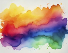 Bright watercolor art showcasing vibrant hues blending with artistic paint splashes, perfect for