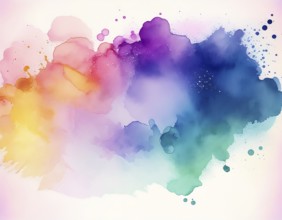 Bright watercolor art showcasing vibrant hues blending with artistic paint splashes, perfect for