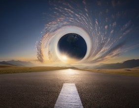 Glowing door is a portal to another world. Mysterious door with glowing light, AI generated