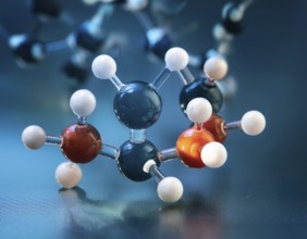 Visual representation of a molecular structure showcasing chemical bonds and atoms, ideal for