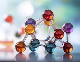 Visual representation of a molecular structure showcasing chemical bonds and atoms, ideal for