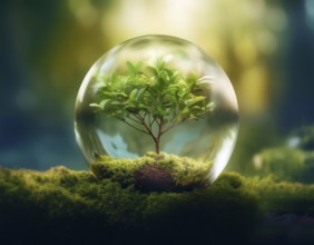 Ecology and Environment concept. Environment Earth Day In the hands of trees growing seedlings,