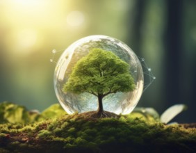 Ecology and Environment concept. Environment Earth Day In the hands of trees growing seedlings,