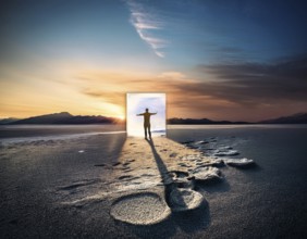 Concept Spirituality, Afterlife, Light Energy, Transcendence, Reality. Soul transcends through