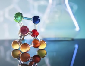 Visual representation of a molecular structure showcasing chemical bonds and atoms, ideal for
