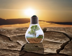 Nvironmental concept of alternative sustainable energy for an eco-friendly planet, AI generated