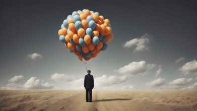Abstract conceptual journey of growth and discovery of man . AI generated image