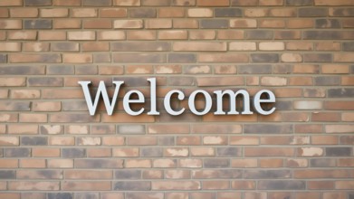 Minimalist bold welcome wording poster, versatile modern wall art design for stylish home entryway,