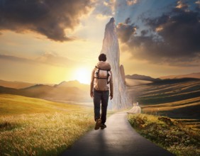 Concept Spirituality, Afterlife, Light Energy, Transcendence, Reality. Soul transcends through
