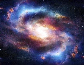 Captivating view of a galaxy and nebula in deep space, surrounded by radiant stars and vivid cosmic