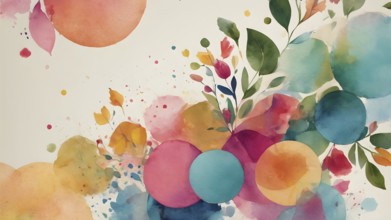 Abstract floral background element for design. Color flowers background. AI generated image