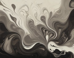 Abstract Marble Waves Acrylic Background. Abstract fluid art with swirling colors and bubbles,