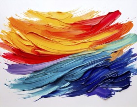 Palette abstract rough colorful multicolored art painting texture, with oil brushstroke, AI