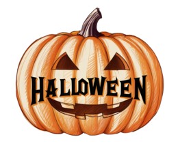 A carved pumpkin with 'Halloween' written on it, evoking a spooky and festive atmosphere. AI