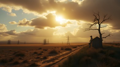 Tranquil Meditation: Journey Beyond Mind, Objects. Contemplating and solitude, AI generated