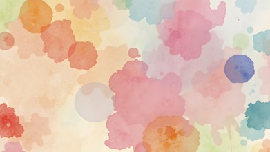 Watercolor pastel brush strokes poster with soft dreamy textures and soothing colors for tranquil