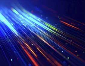 Abstract cyber grid wall art design with glowing digital lines, futuristic network visualization,