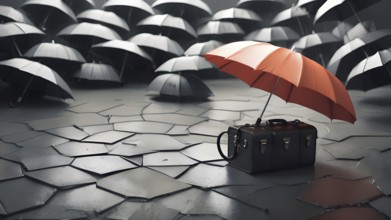 Celebrate resilience with umbrella art, a symbolic poster reflecting safety, courage, and