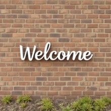 Minimalist bold welcome wording poster, versatile modern wall art design for stylish home entryway,