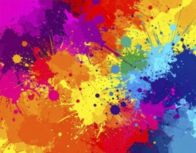 Multi color background bursting with vivid tones, artistic expression, and modern abstract design