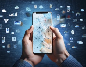 Social media and digital online concept, AI generated