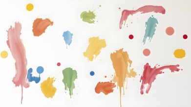 Watercolor pastel brush strokes poster with soft dreamy textures and soothing colors for tranquil