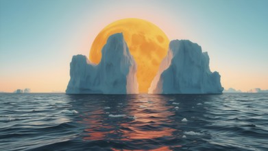 Bring awareness with ocean iceberg art, symbolic decor highlighting fragility of nature and climate