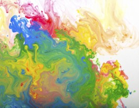 Colorfully painted background with vivid brush strokes and abstract design, symbolizing creativity,