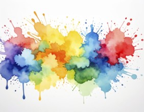 Minimalist watercolor splash poster on white background, an artistic modern décor print for homes,