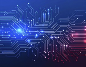 Abstract cyber grid wall art design with glowing digital lines, futuristic network visualization,