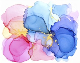 Watercolor splash art on white background, modern abstract poster for stylish décor, creativity,