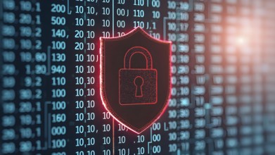 Abstract cyber security image symbolizing data protection, online safety, encryption, and network