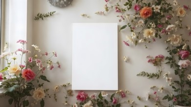 Minimalist blank white presentation board poster design, ideal for offices, classrooms, or home