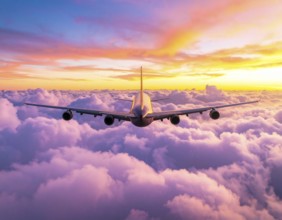 A breathtaking airplane sunset wall art print symbolizing travel, freedom, and modern