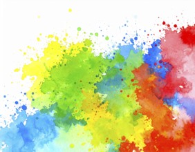 Minimalist watercolor splash poster on white background, an artistic modern décor print for homes,