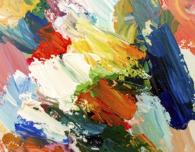 Decorative brush strokes abstract print with vibrant textures and painterly effects, suitable for