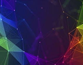 Neural network glowing brain wall art poster, abstract digital connections symbolizing