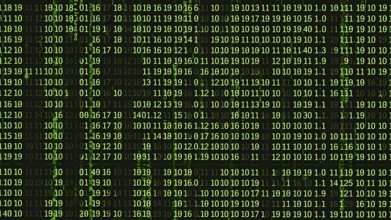 Digital matrix movie screen poster featuring green falling code and futuristic cyberpunk design for