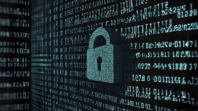 Abstract cyber security image symbolizing encrypted protection, data safety, digital defense, and
