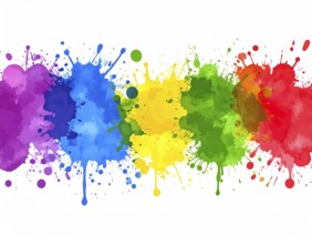 Minimalist watercolor splash poster on white background, an artistic modern décor print for homes,