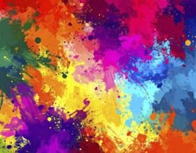 Multi color background bursting with vivid tones, artistic expression, and modern abstract design