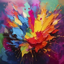 Colorfully painted background with vivid brush strokes and abstract design, symbolizing creativity,