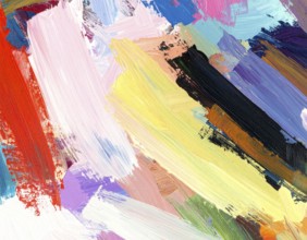 Bold neon brush strokes poster with vibrant glowing colors, ideal for modern abstract décor and