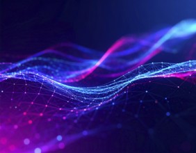 Neural network glowing brain wall art poster, abstract digital connections symbolizing